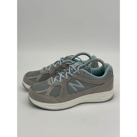 New Balance Shoes Womens 8.5D Grey 877 V1 Suede Leather Sneakers Walking WW877SB